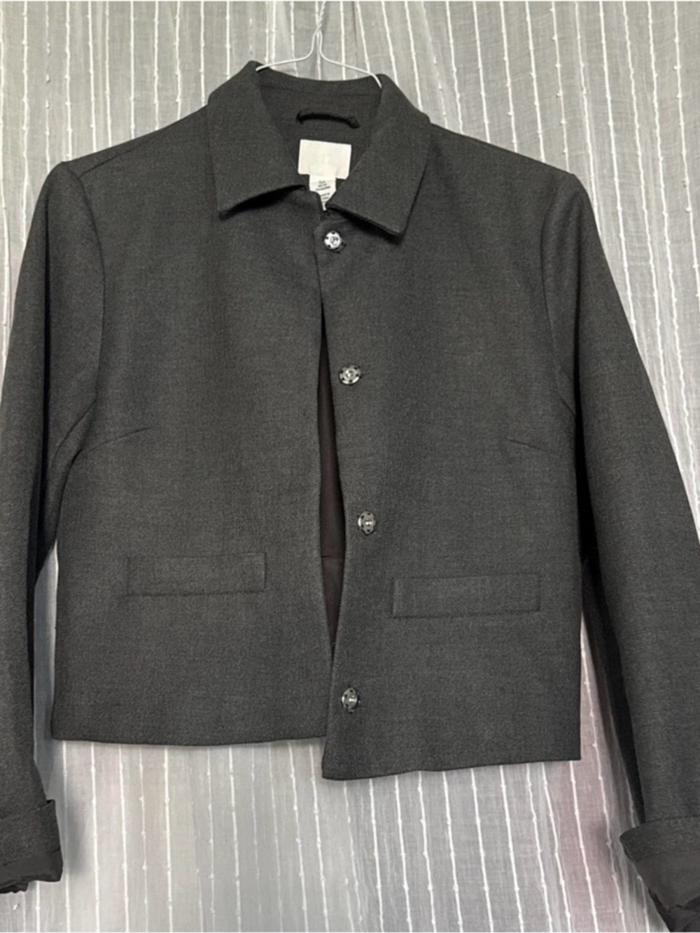 H&M Dark Gray Cropped Blazer Jacket
